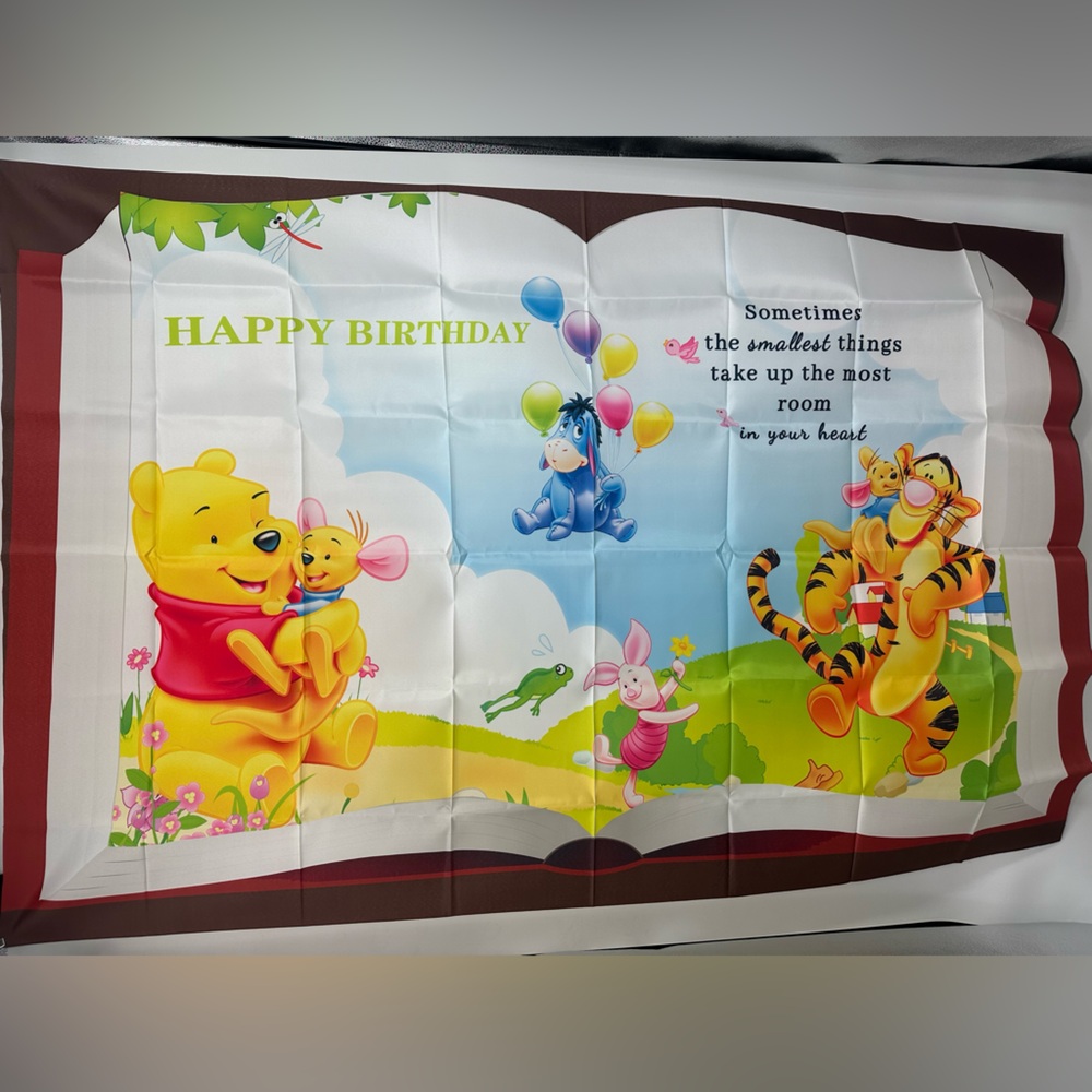Winnie The Pooh Happy Birthday Backdrop Banner 3x5Ft